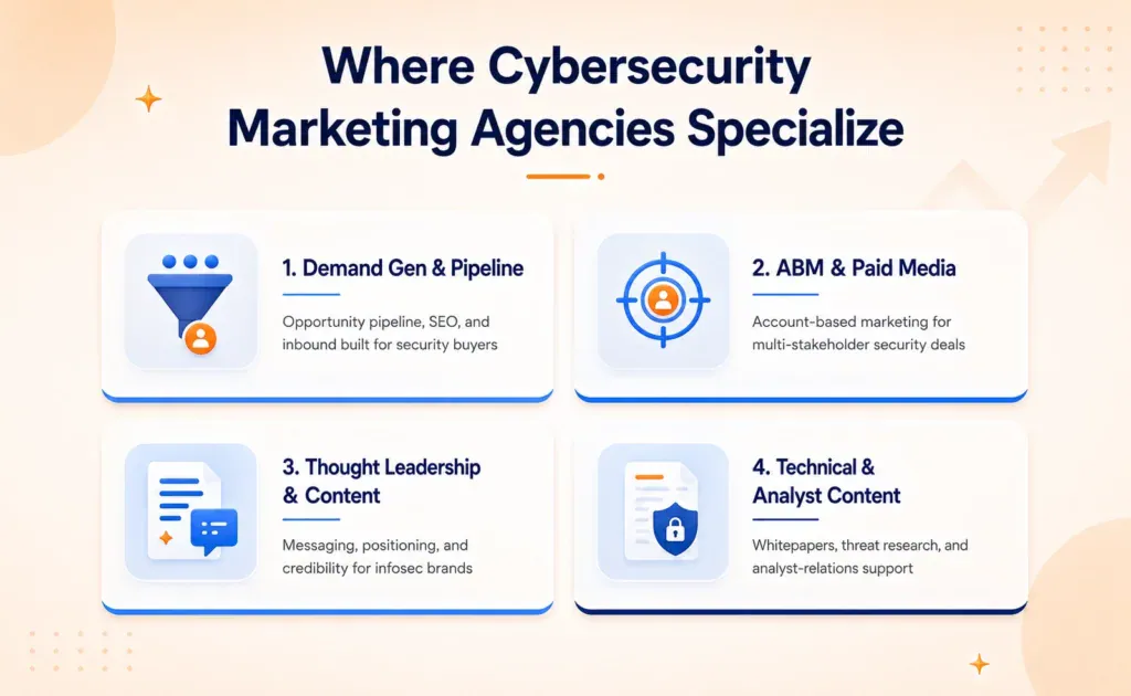 Cybersecurity buyer journey from awareness and analyst validation to technical evaluation and procurement approval